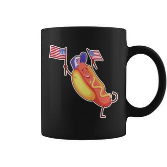 Funny Usa American Flag Hotdog Coffee Mug - Monsterry