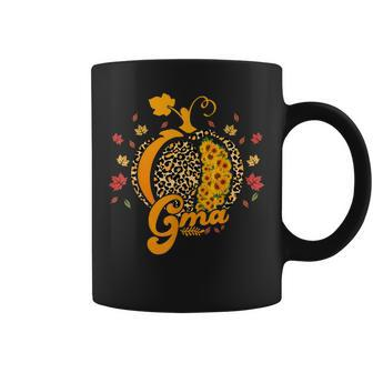 G-Ma Pumpkin Leopard Print Sunflower Grandma Halloween Fall Coffee Mug - Seseable