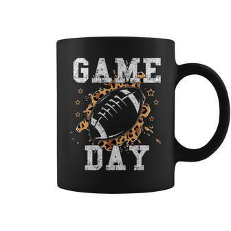 Game Day Football Leopard Print Football Fan Football Coffee Mug - Thegiftio UK