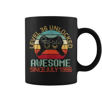 Gamer Level 36 Yrs Birthday Unlocked Awesome Since July 1986 Coffee Mug - Seseable