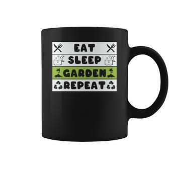 Gardening Eat Sleep Garden Repeat Design Coffee Mug - Seseable