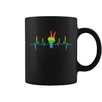 Gay Lesbian Lgbt Heartbeat Say Hi Lgbt Pride Parade Graphic Design Printed Casual Daily Basic Coffee Mug - Thegiftio UK