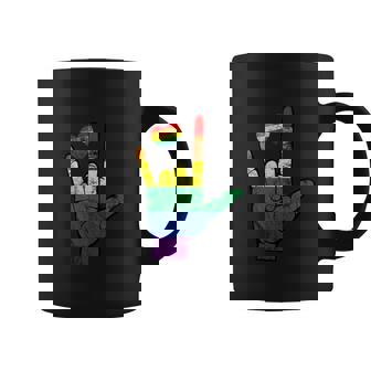 Gay Pride Asl Sign Languages Lgbt Deaf Awareness Month Graphic Design Printed Casual Daily Basic Coffee Mug - Thegiftio
