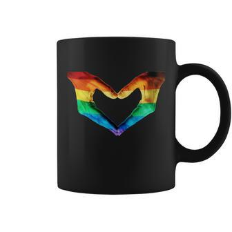 Gay Pride Hand Of Love T-Shirt Graphic Design Printed Casual Daily Basic Coffee Mug - Thegiftio UK
