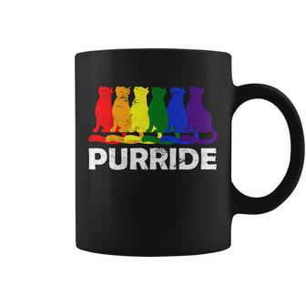 Gay Pride Purride Rainbow Cat Tshirt Coffee Mug - Monsterry