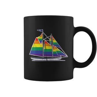 Gay Pride Sailboat Lgbt Lgbtq Rainbow Flag Coffee Mug - Monsterry DE