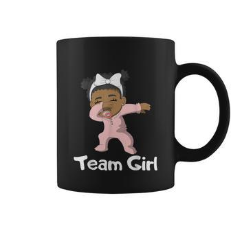 Gender Reveal Party Team Girl Cute Dabbing Black Baby Coffee Mug - Monsterry AU