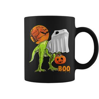 Ghost Dinosaur T Rex Funny Boo Halloween Boys Men Pumpkin Coffee Mug - Thegiftio UK