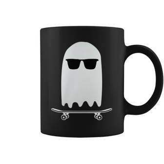 Ghost Skateboard Lazy Halloween Costume Cool Skateboarding Coffee Mug - Thegiftio UK