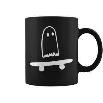 Ghost Skateboard Lazy Halloween Costume Funny Skateboarding Coffee Mug - Thegiftio UK