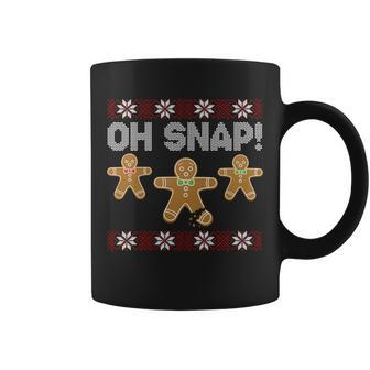 Gingerbread Oh Snap Ugly Christmas Sweater Coffee Mug - Monsterry AU