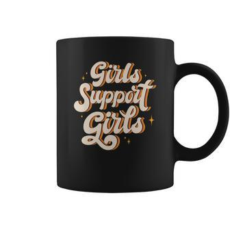 Girls Support Girls Vintage Graphic Design Printed Casual Daily Basic Coffee Mug - Thegiftio UK