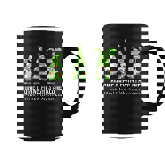 Gnome One Fights Alone Mental Health Awareness Green Ribbon Coffee Mug - Thegiftio UK
