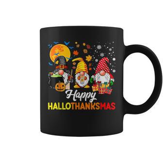 Gnomes Halloween Thanksgiving Christmas Happy Hallothanksmas V8 Coffee Mug - Thegiftio UK