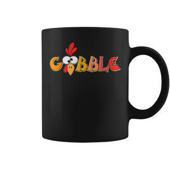 Gobble Turkey Face Funny Thanksgiving 2022 Kids Coffee Mug - Thegiftio UK