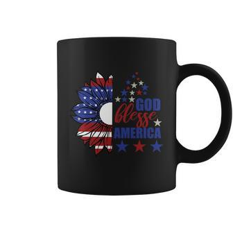 God Blegge America Sunflower American Flag 4Th Of July Coffee Mug - Monsterry