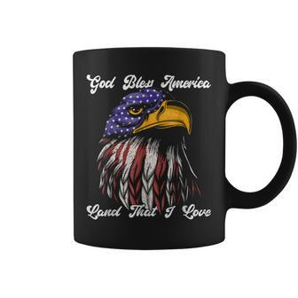 God Bless America Land That I Love Us Flag Funny 4Th Of July Coffee Mug - Seseable