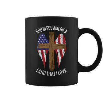 God Bless America Land That I Love Us Flag Funny 4Th Of July V2 Coffee Mug - Seseable