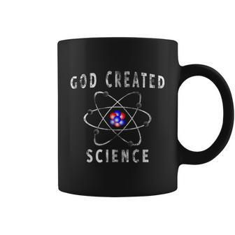 God Created Science Atom Intelligent Christianity Graphic Design Printed Casual Daily Basic Coffee Mug - Thegiftio UK