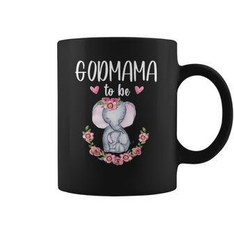 Godmama To Be Elephant Baby Shower Floral Coffee Mug - Thegiftio UK