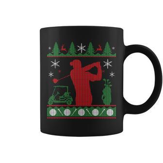 Golf Ugly Christmas Sweater Tshirt Coffee Mug - Monsterry