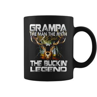 Grampa The Man The Myth The Buckin Legend Hunting Gift Coffee Mug - Thegiftio UK