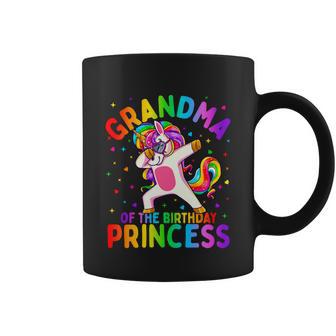 Grandma Of The Birthday Princess Girl Dabbing Unicorn Gift Coffee Mug - Monsterry