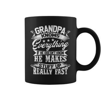 Grandpa Knows Everything Funny Gift For Fathers Day Coffee Mug - Thegiftio UK