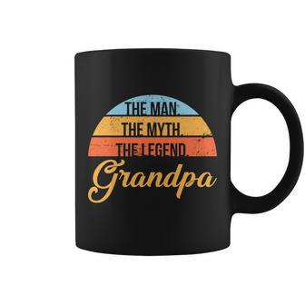 Grandpa The Man The Myth The Legend Saying Tshirt Coffee Mug - Monsterry