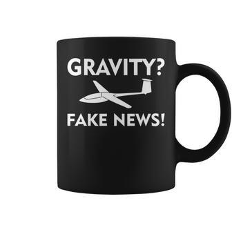 Gravity Fake News Glider Pilot Gliding Soaring Pilot Coffee Mug - Seseable