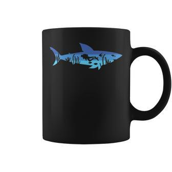 Great White Shark Diving Outfit Gift For Diver Women Men V2 Coffee Mug - Thegiftio UK