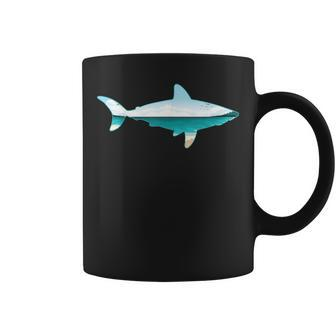 Great White Shark Print With Landscape Shark Lover Coffee Mug - Thegiftio UK