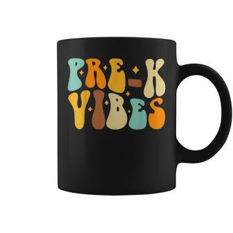 Groovy Hello Pre-K Vibes Retro Teachers Kids Back To School Coffee Mug - Thegiftio UK