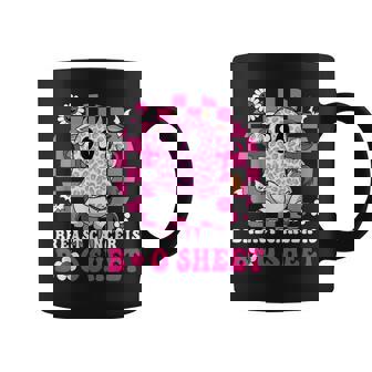 Groovy Pink Ribbon Mom Breast Cancer Is Boo Sheet Halloween Coffee Mug - Thegiftio