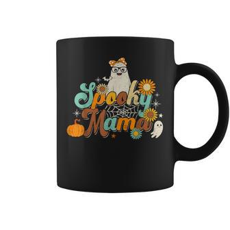 Groovy Spooky Mama Ghost Boo Halloween Costume Retro Hippie Coffee Mug - Seseable