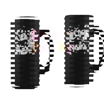 Groovy Stay Spooky Vibes Retro Floral Ghost Hippie Halloween Coffee Mug - Thegiftio