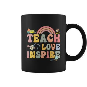Groovy Teach Love Inspire Funny Back To School Coffee Mug - Thegiftio UK