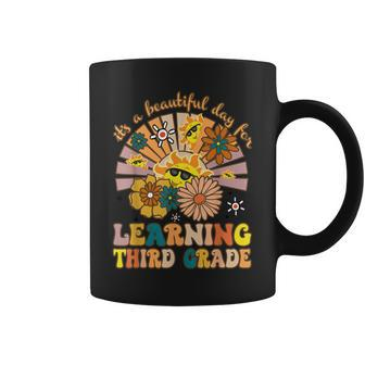 Groovy Teacher Its Beautiful Day For Learning Third Grade Coffee Mug - Thegiftio UK