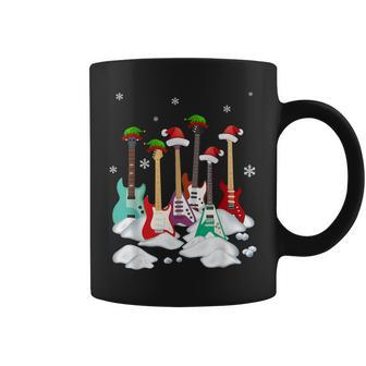 Guitar Santa Hat Christmas Tree Funny Music Loves Xmas Coffee Mug - Thegiftio UK