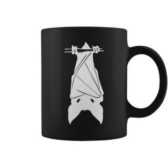 Halloween Bat Hanging White Version Custom Coffee Mug - Seseable
