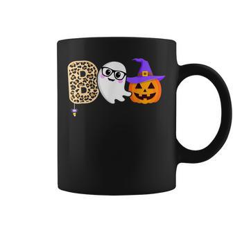 Halloween Boo Ghost Leopard Pumpkin Witch Hat Boys Girls Kid Coffee Mug - Seseable