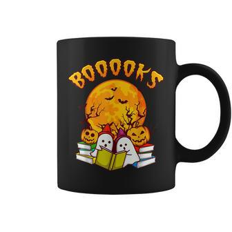 Halloween Booooks Ghost Reading Boo Read Books Library Kids Coffee Mug - Thegiftio UK