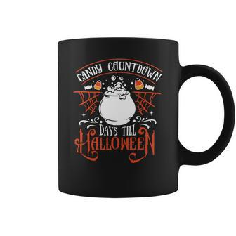 Halloween Candy Countdown Days Till Halloween - Orange And White Coffee Mug - Seseable