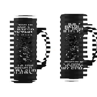 Halloween Cat Witch Buckle Up Buttercup Witch Cat Costume Coffee Mug | Seseable CA
