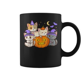 Halloween Cats Anime Cat Kawaii Neko Pumpkin Cat Lover Witch Coffee Mug - Thegiftio UK