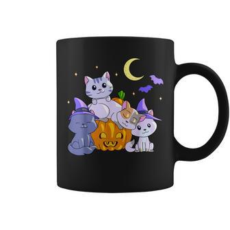 Halloween Cats Anime Cat Kawaii Neko Pumpkin Cat Lover Witch V3 Coffee Mug - Thegiftio UK