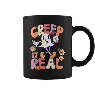Halloween Costume Floral Groovy Drink Creep It Real Ghost Coffee Mug - Thegiftio UK