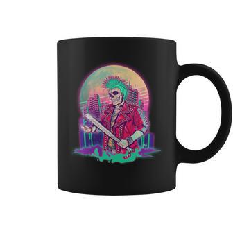 Halloween Cyberpunk City Skeleton Graphic Design Printed Casual Daily Basic Coffee Mug - Thegiftio