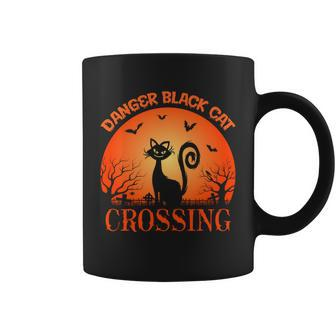 Halloween Danger Black Cat Crossing Design Coffee Mug - Thegiftio UK