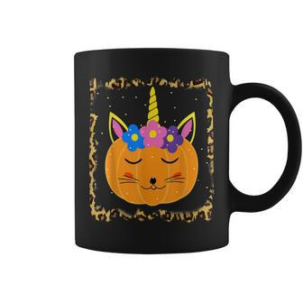 Halloween Leopard Unicorn Pumpkin Cat Girls Kids Women Coffee Mug - Seseable